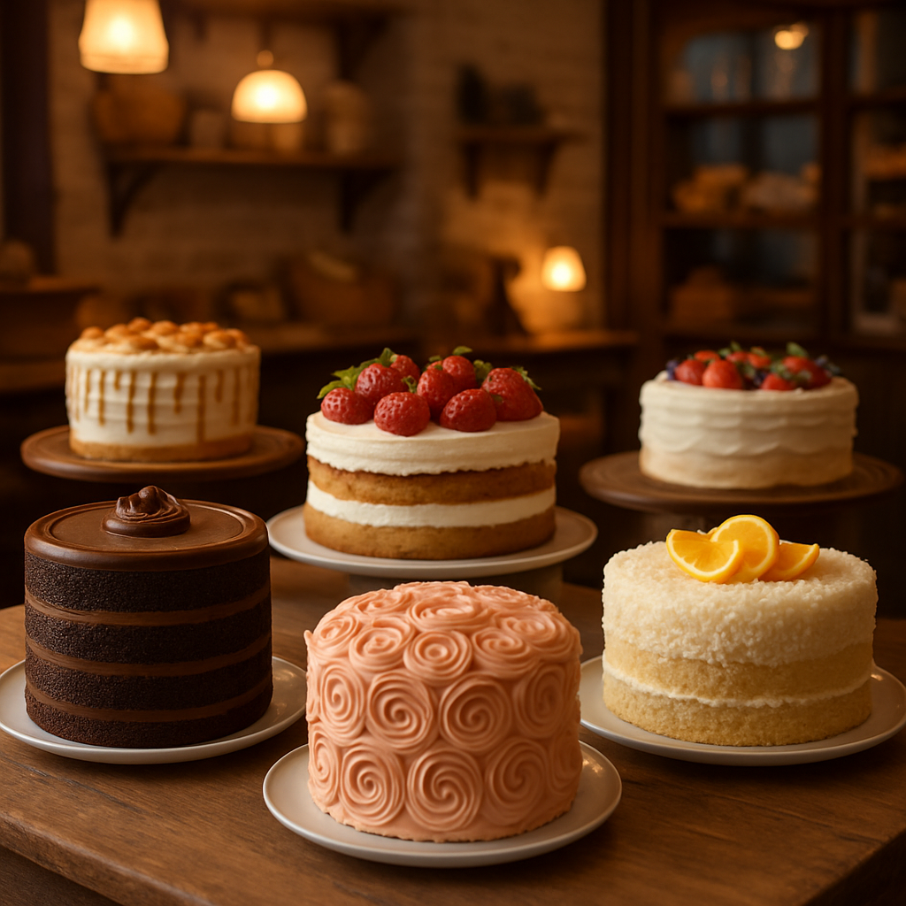 Artisanal cakes display